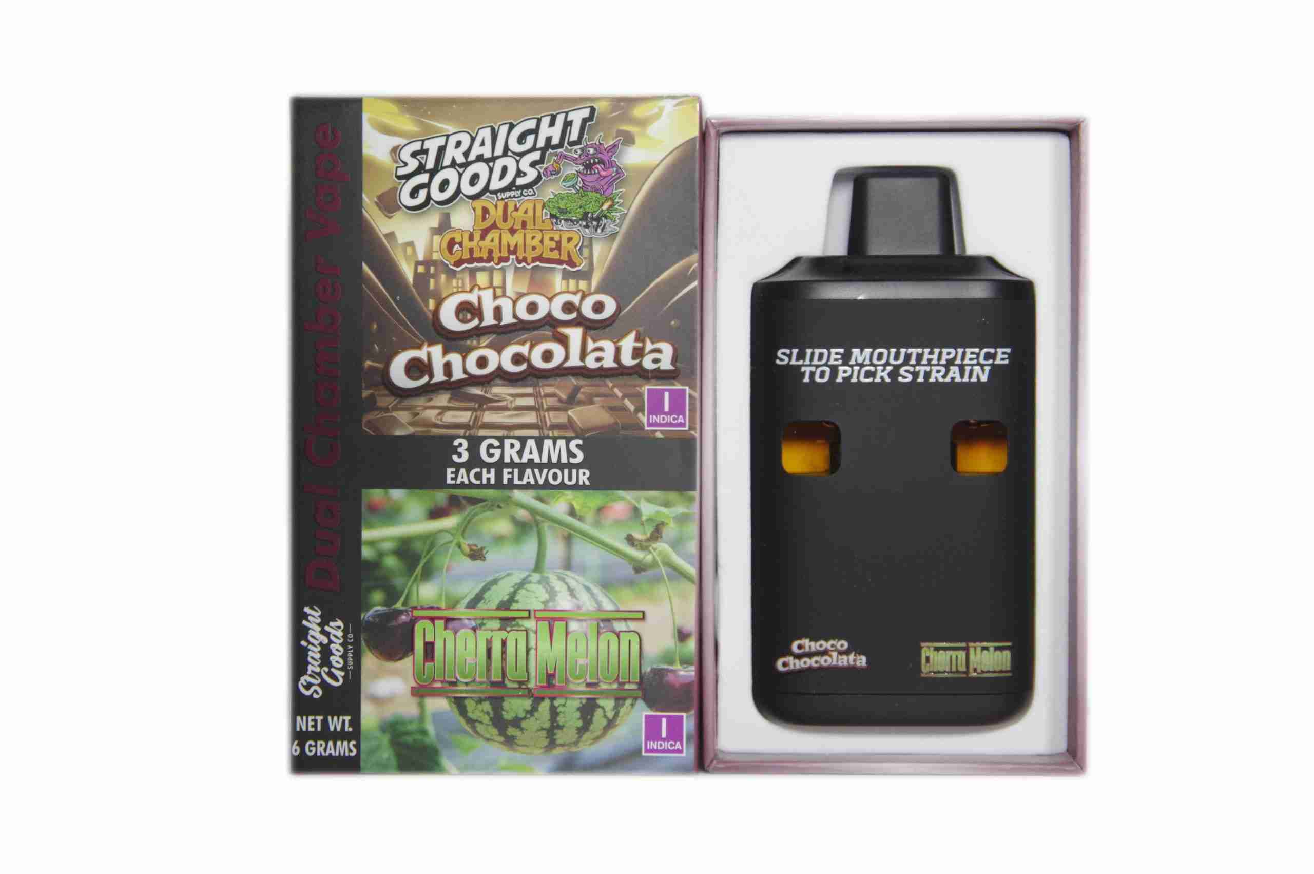 Straight Goods - Dual Chamber Vape - Choco Chocolata + Cherra Melon (3 Grams + 3 Grams)