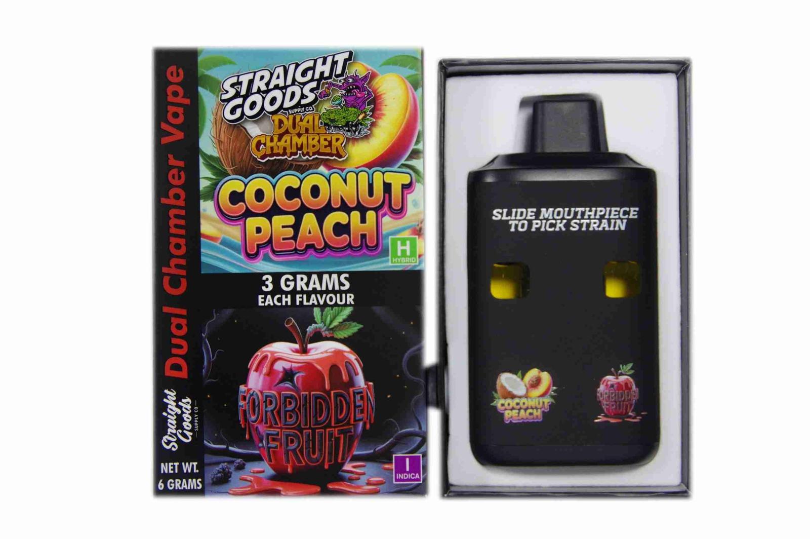 Straight Goods - Dual Chamber Vape - Coconut Peach + Forbidden Fruit (3 Grams + 3 Grams)