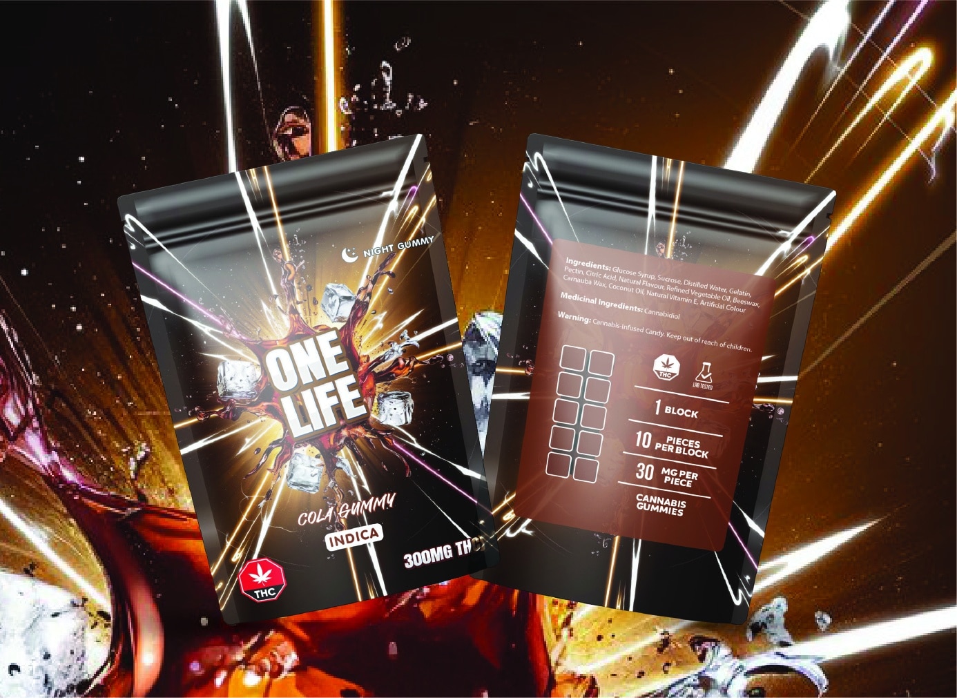 One Life Edibles - Cola Gummy - 300mg THC (Indica)