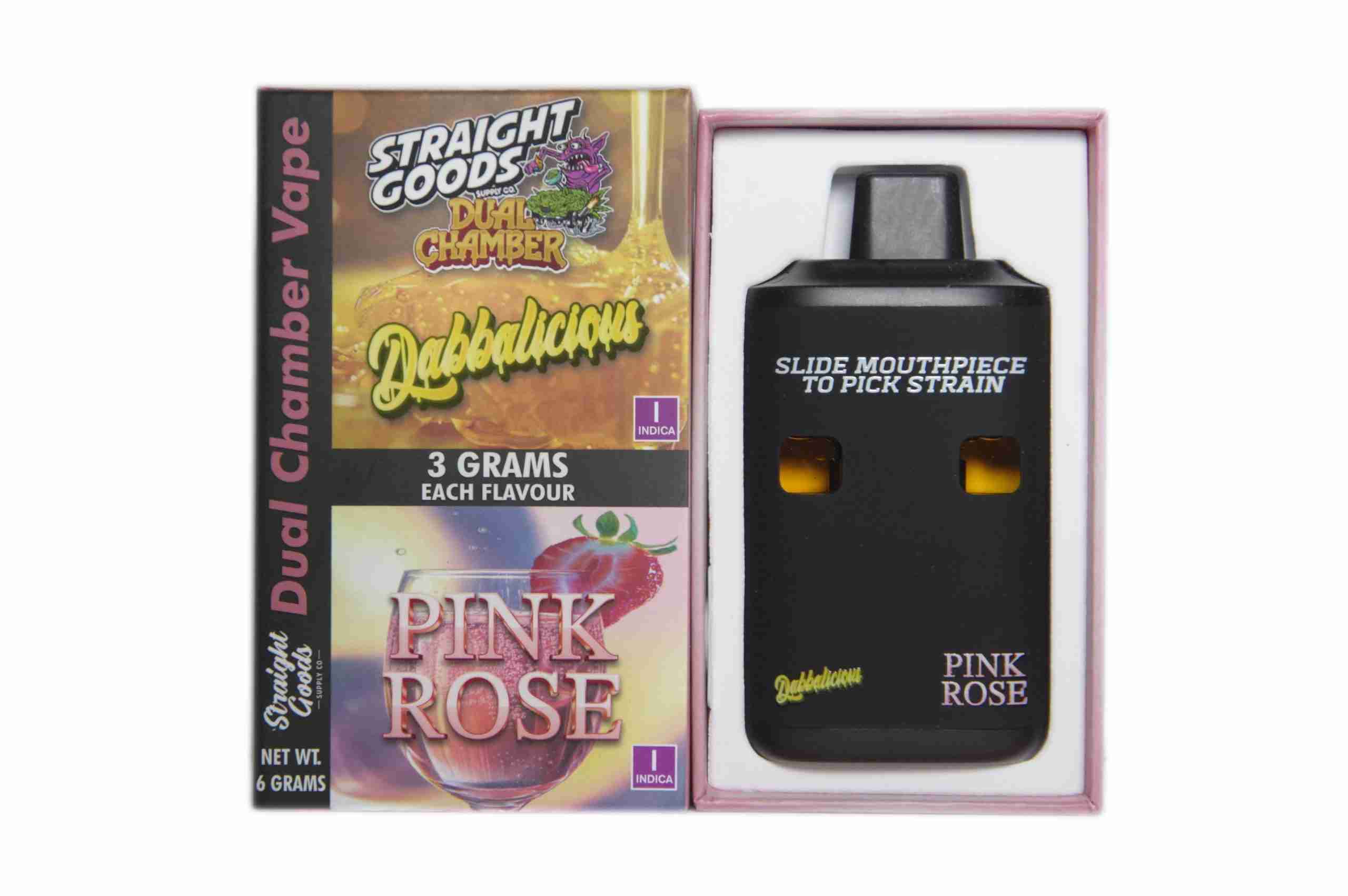 Straight Goods - Dual Chamber Vape -  Dabbalicious + Pink Rose (3 Grams + 3 Grams)