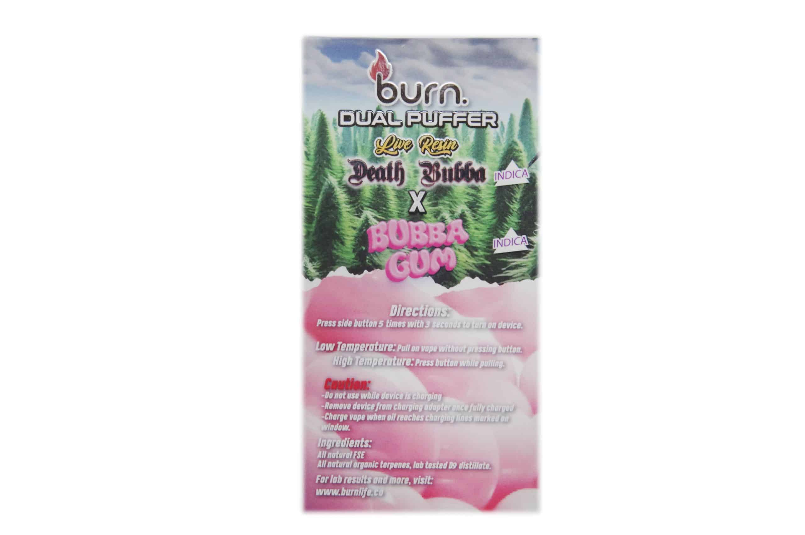 Burn Extracts - Dual Puffer – Live Resin Death Bubba x Bubba Gum (2 Grams + 3 Gram) - Image 2