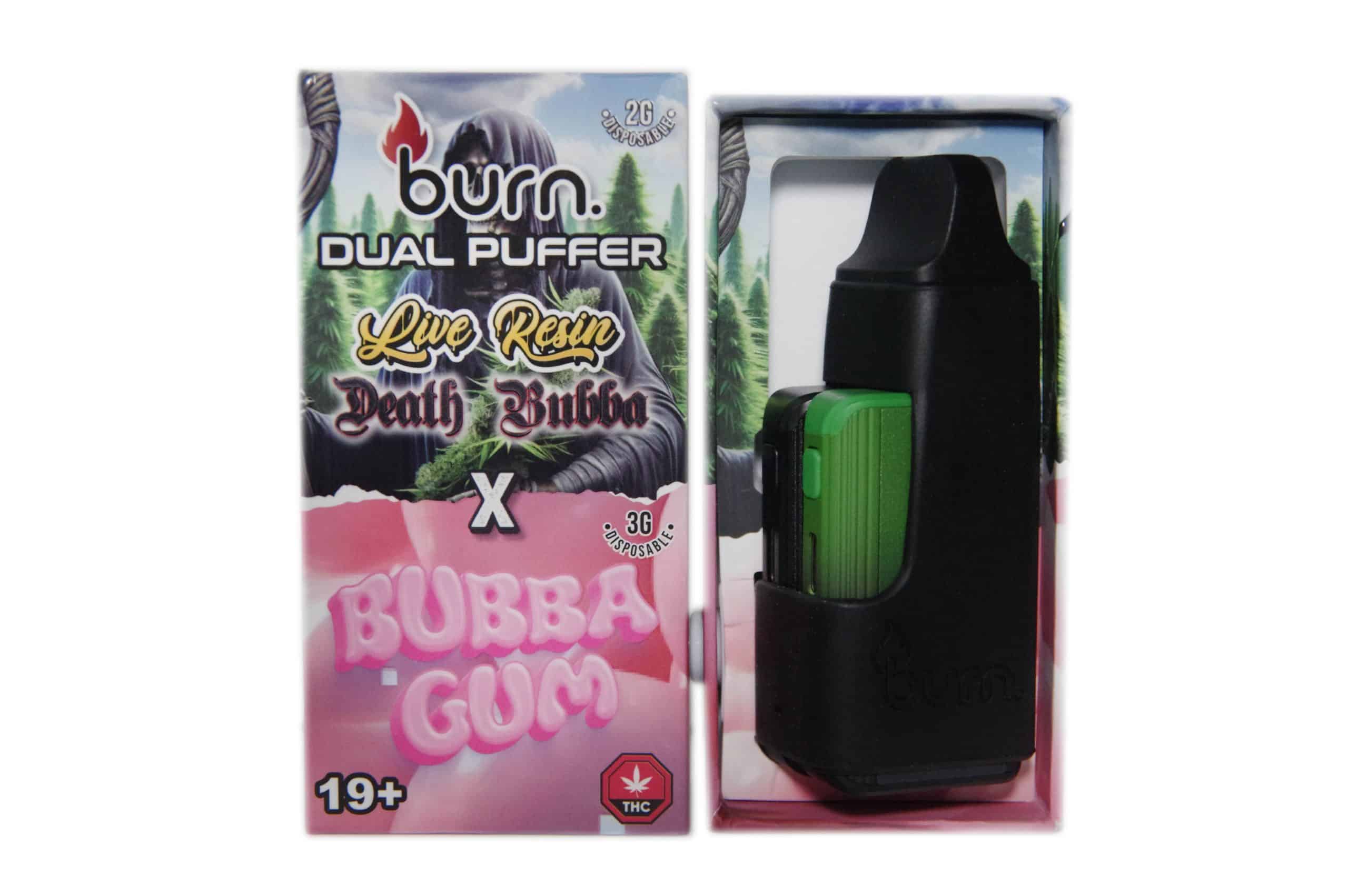 Burn Extracts - Dual Puffer – Live Resin Death Bubba x Bubba Gum (2 Grams + 3 Gram)