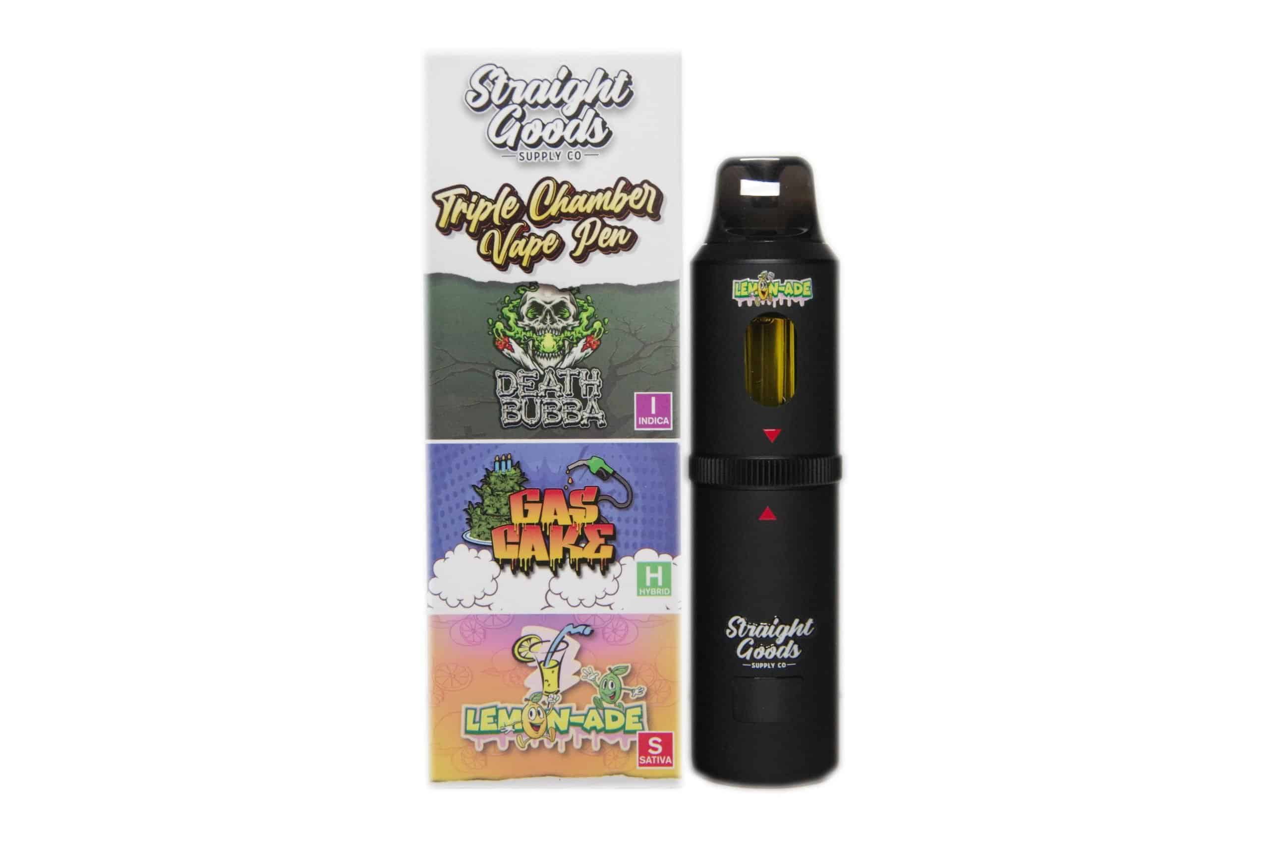 Straight Goods - Triple Chamber Vape - Death Bubba + Gas Cake + Lemonade (3 Grams + 3 Grams + 3 Gram)