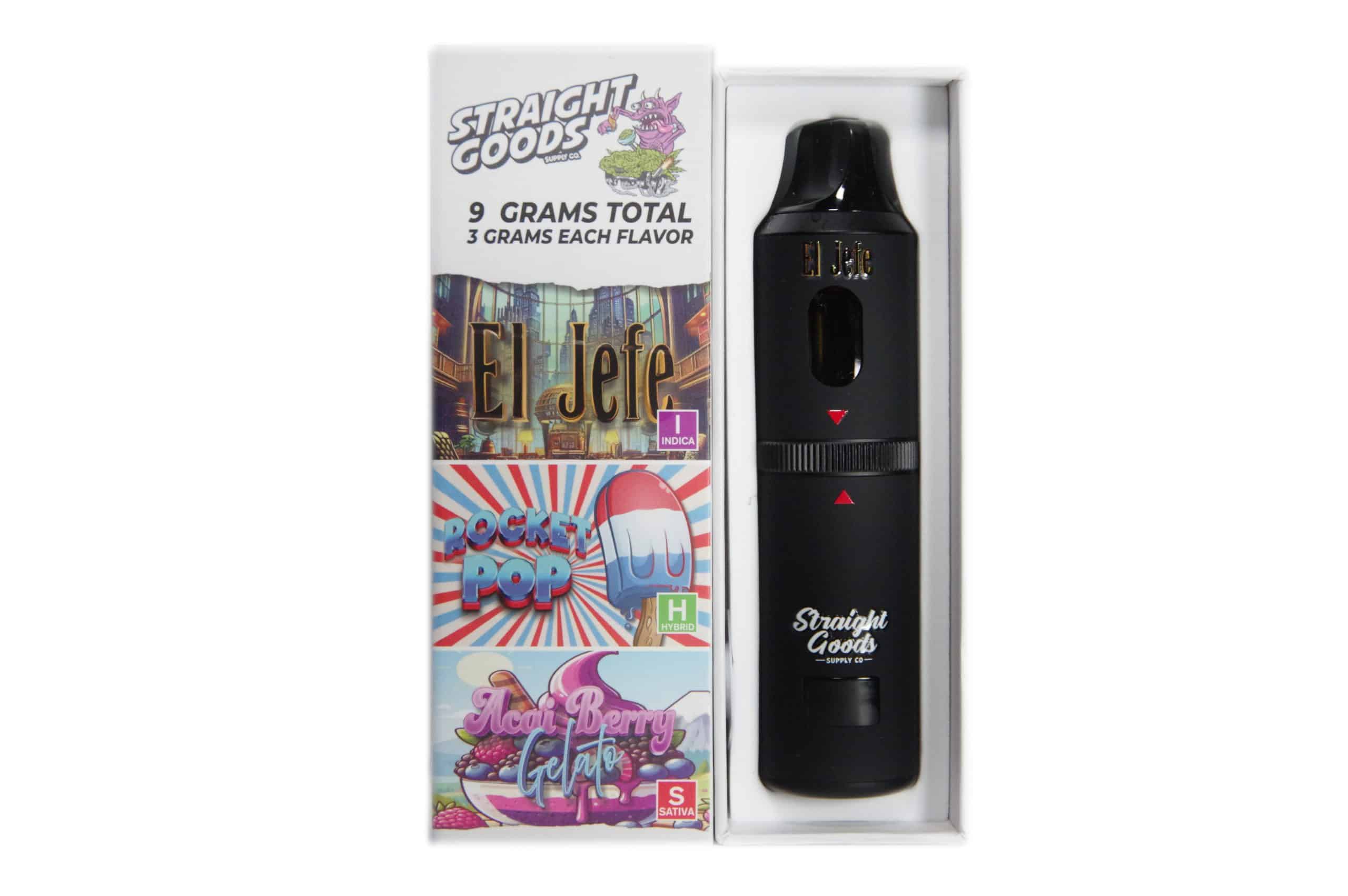 Straight Goods - Triple Chamber Vape - El Jefe + Rocket Pops + Acai Berry Gelato (3 Grams + 3 Grams + 3 Gram)