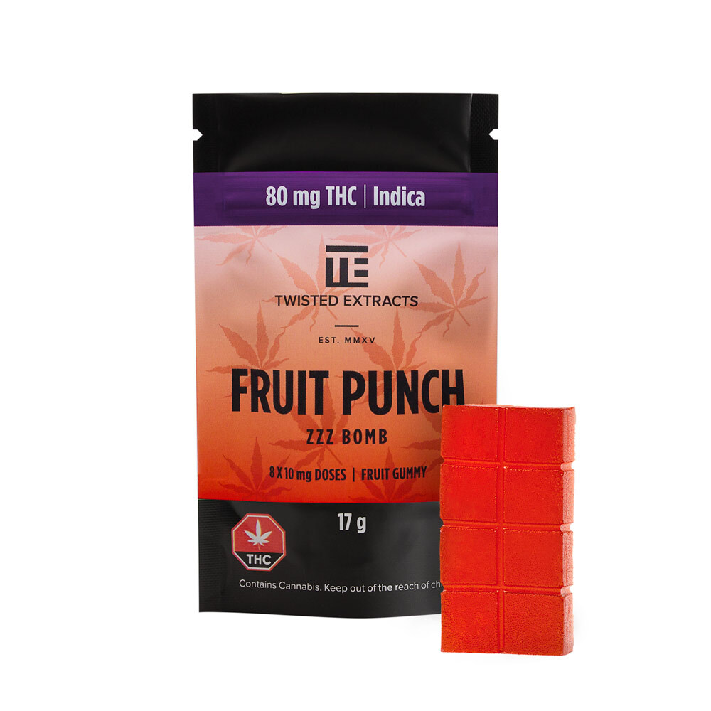 Twisted Extracts Fruit Punch ZZZ Bomb 80mg THC Indica