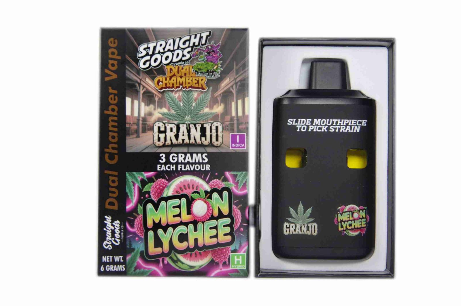 Straight Goods - Dual Chamber Vape - Granjo + Melon Lychee (3 Grams + 3 Grams)