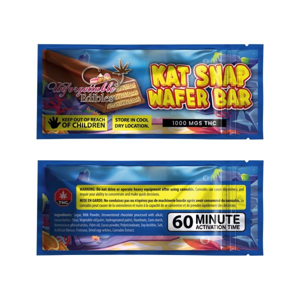 Unforgettable Edibles - Kat Snap Wafer Bar - 1000MG THC