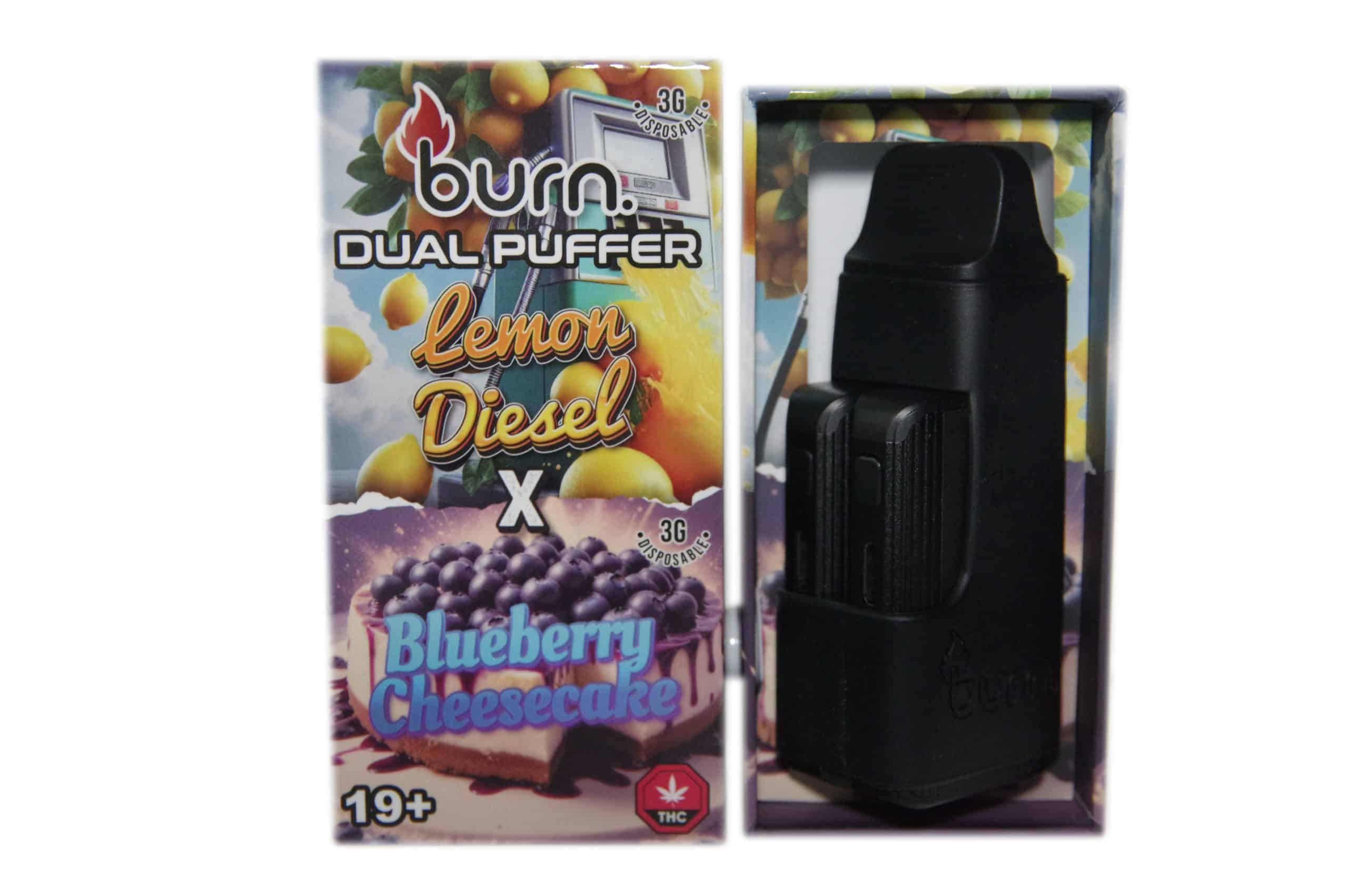 Burn Extracts - Dual 3 Gram Puffer – Lemon Diesel x Blueberry Cheesecake (3 Grams + 3 Gram)