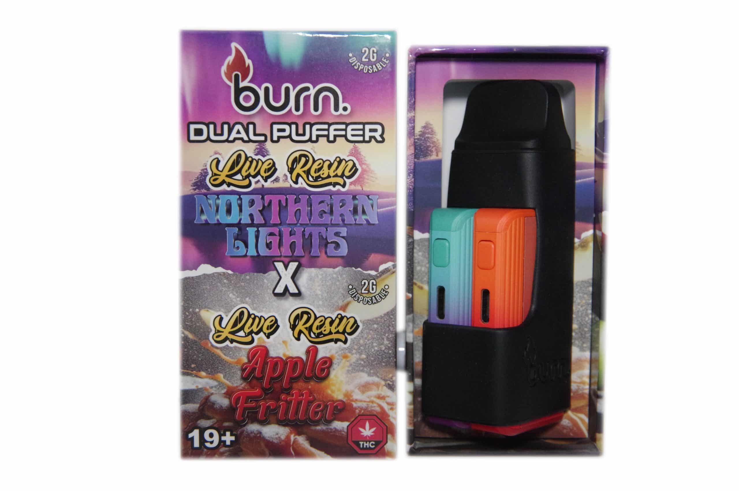Burn Extracts - Dual 2 Gram Puffer – Live Resin Northern Lights x Live Resin Apple Fritter (2 Grams + 2 Gram)