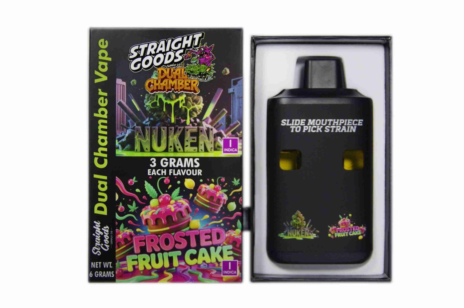 Straight Goods - Dual Chamber Vape - Nuken + Frosted Fruit Cake (3 Grams + 3 Grams)