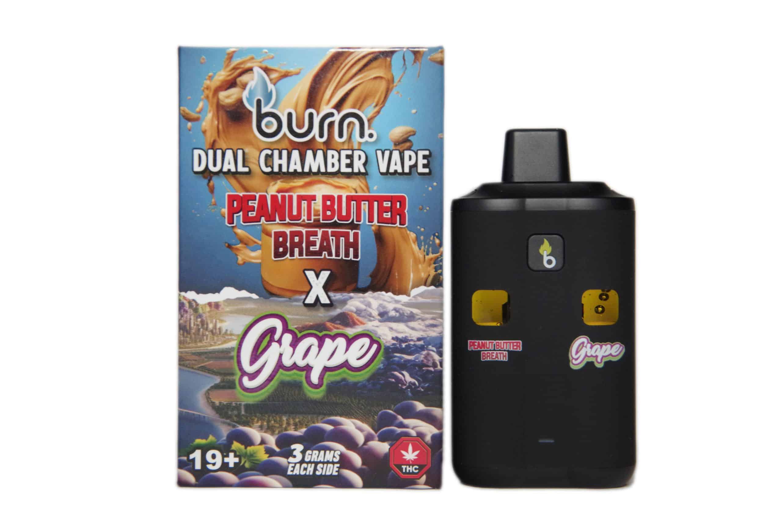 Burn Extracts - Dual Chamber Disposable Vape - Peanut Butter Breath + Grape (3+3 Gram)