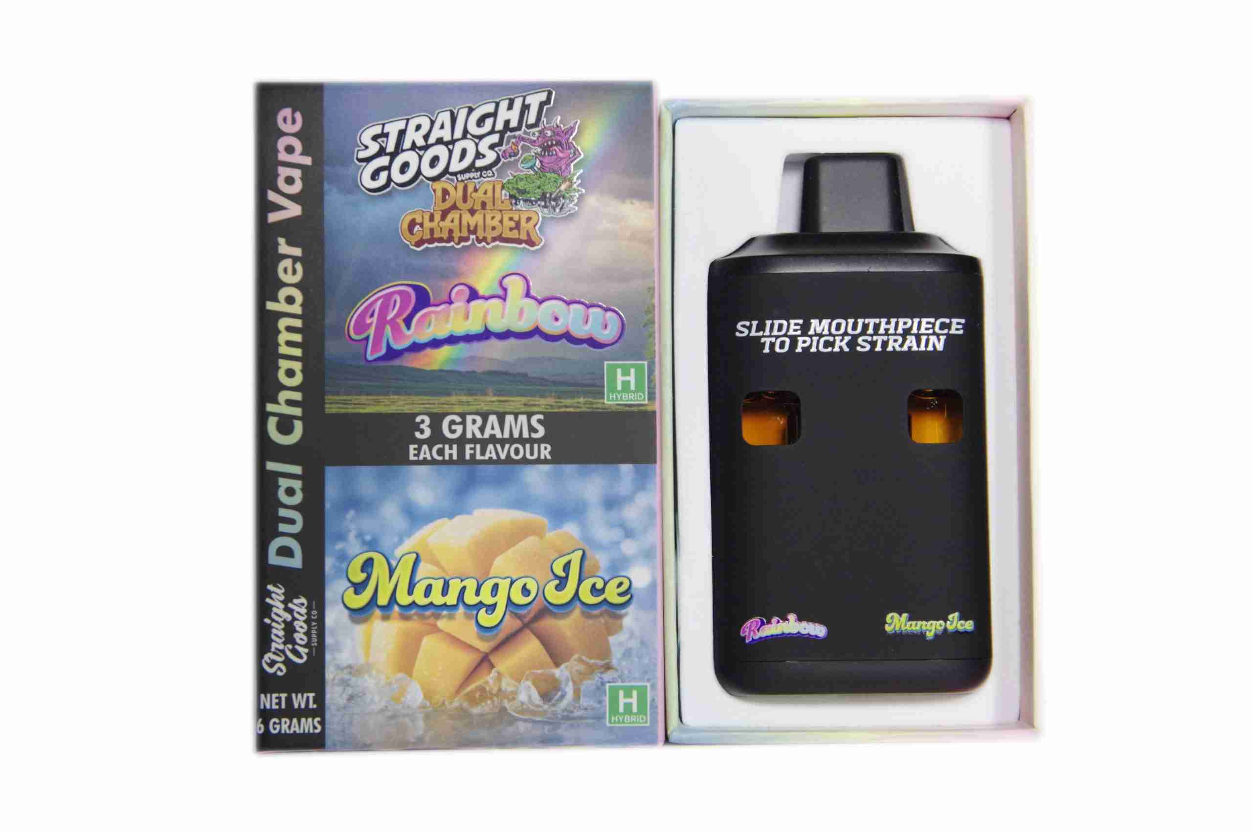 Straight Goods - Dual Chamber Vape - Rainbow + Mango Ice (3 Grams + 3 Grams)