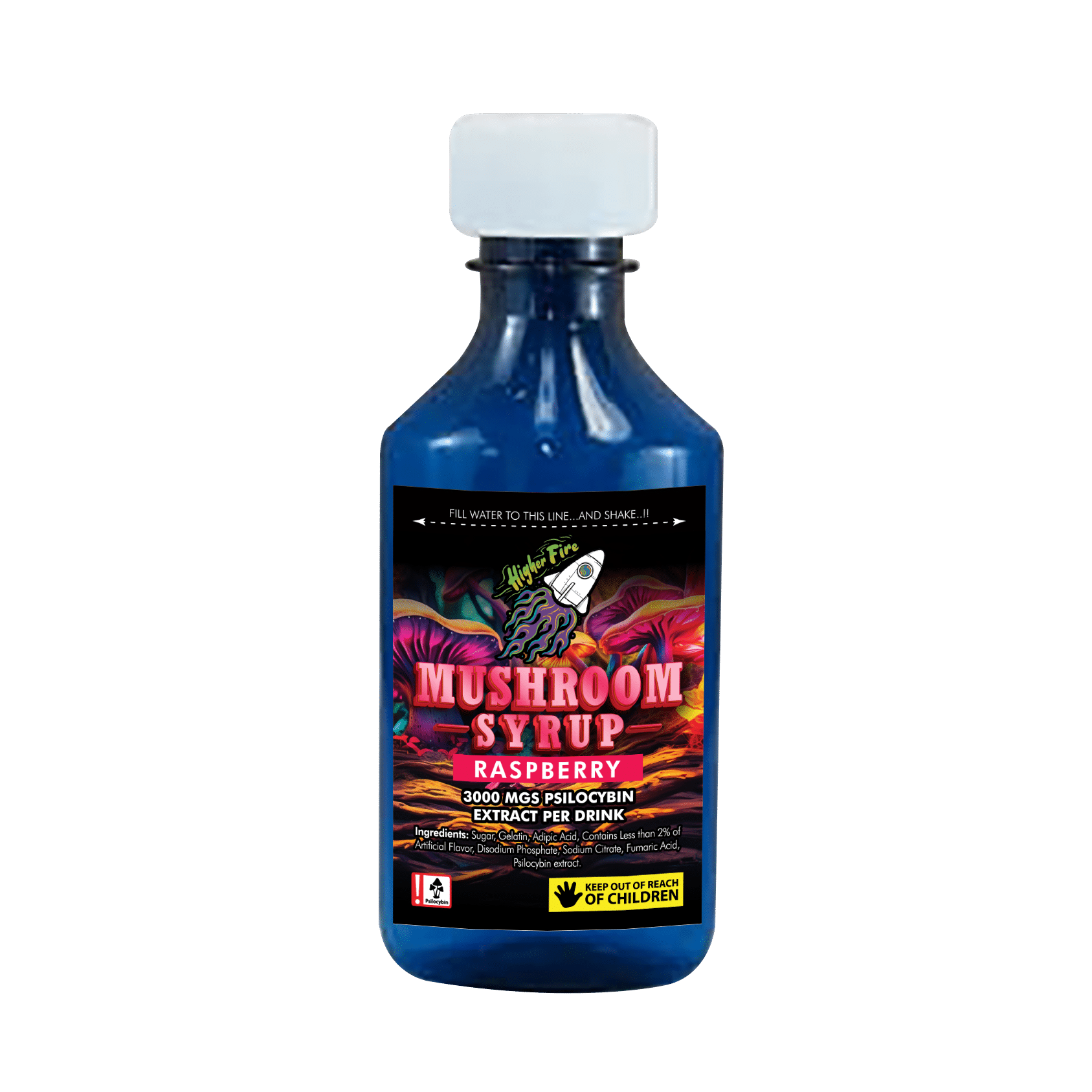 Higher Fire Extracts – Mushroom Syrup – Raspberry 3000mg Psilocybin