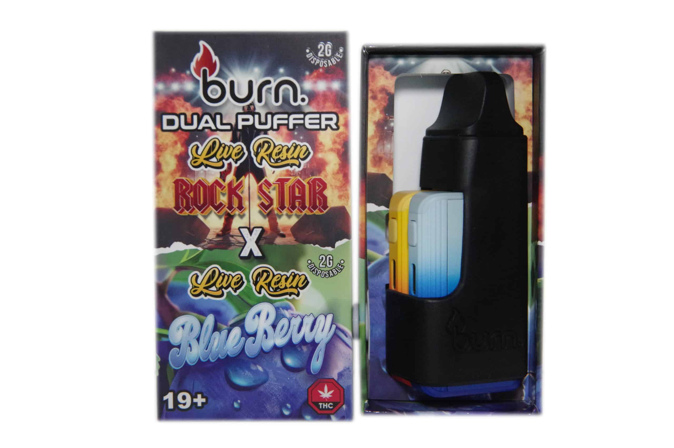 Burn Extracts - Dual 2 Gram Puffer – Live Resin Rockstar x Live Resin Blueberry (2 Grams + 2 Gram)