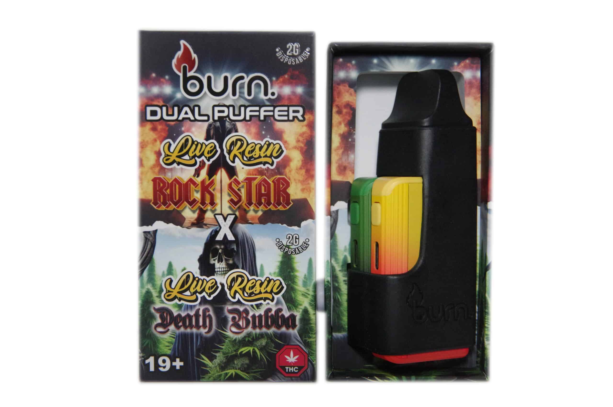 Burn Extracts - Dual 2 Gram Puffer – Live Resin Rockstar x Live Resin Death Bubba (2 Grams + 2 Gram)
