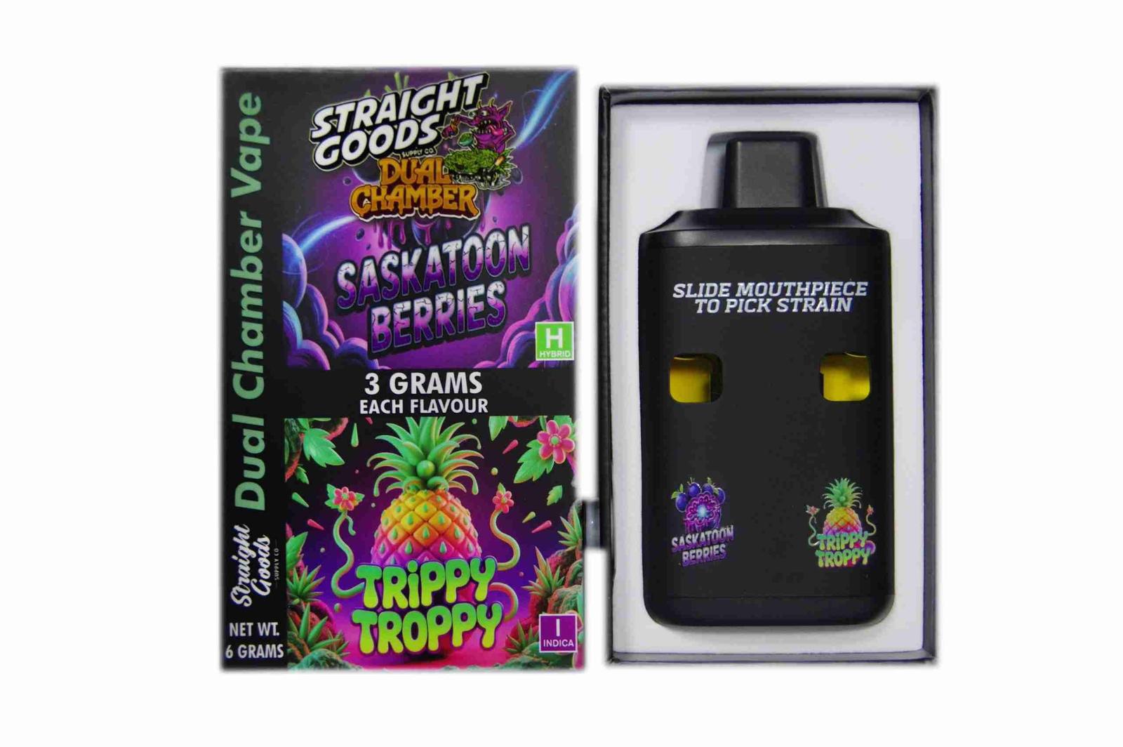 Straight Goods - Dual Chamber Vape - Saskatoon Berries + Tripy Tropy (3 Grams + 3 Grams)