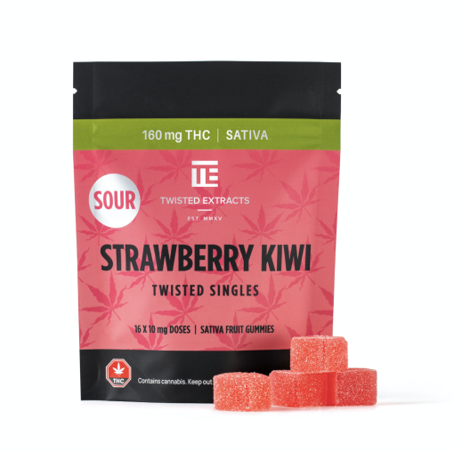 Twisted Extracts – Sour Strawberry Kiwi Twisted Singles 160mg THC Sativa