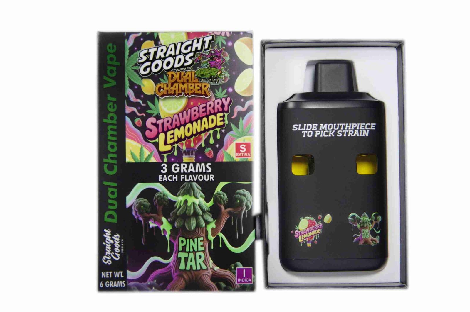 Straight Goods - Dual Chamber Vape - Strawberry Lemonade + Pine Tar (3 Grams + 3 Grams)