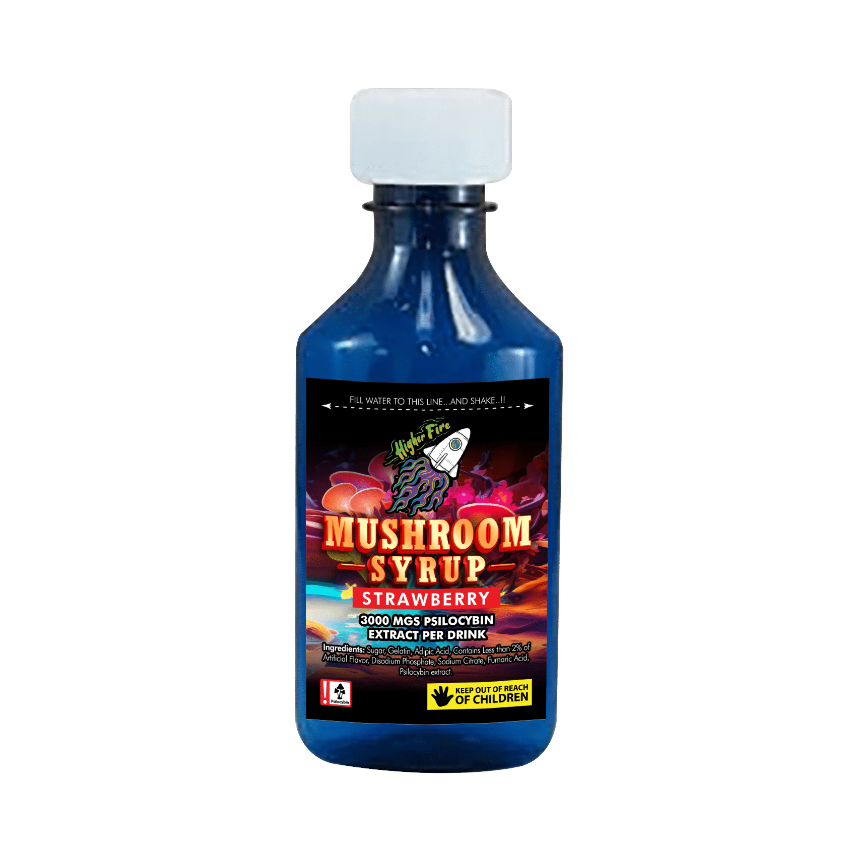 Higher Fire Extracts – Mushroom Syrup – Strawberry 3000mg Psilocybin
