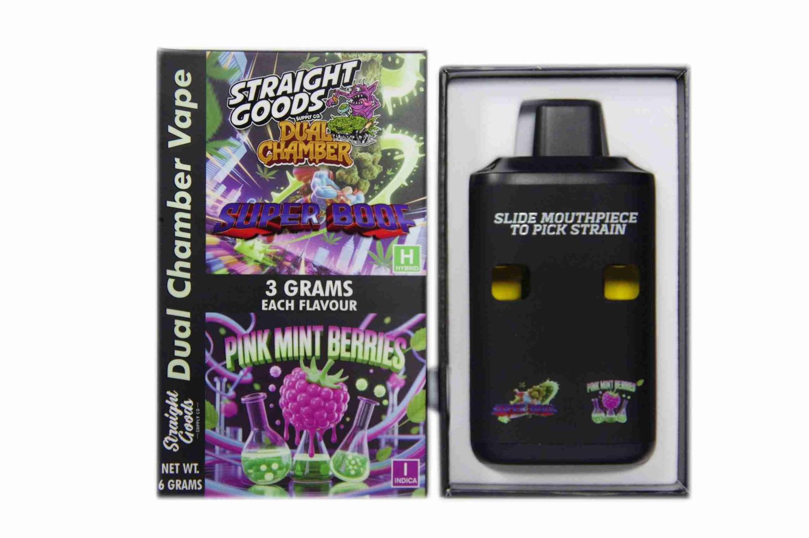 Straight Goods - Dual Chamber Vape - Super Boof + Pink Mint Berries (3 Grams + 3 Grams)