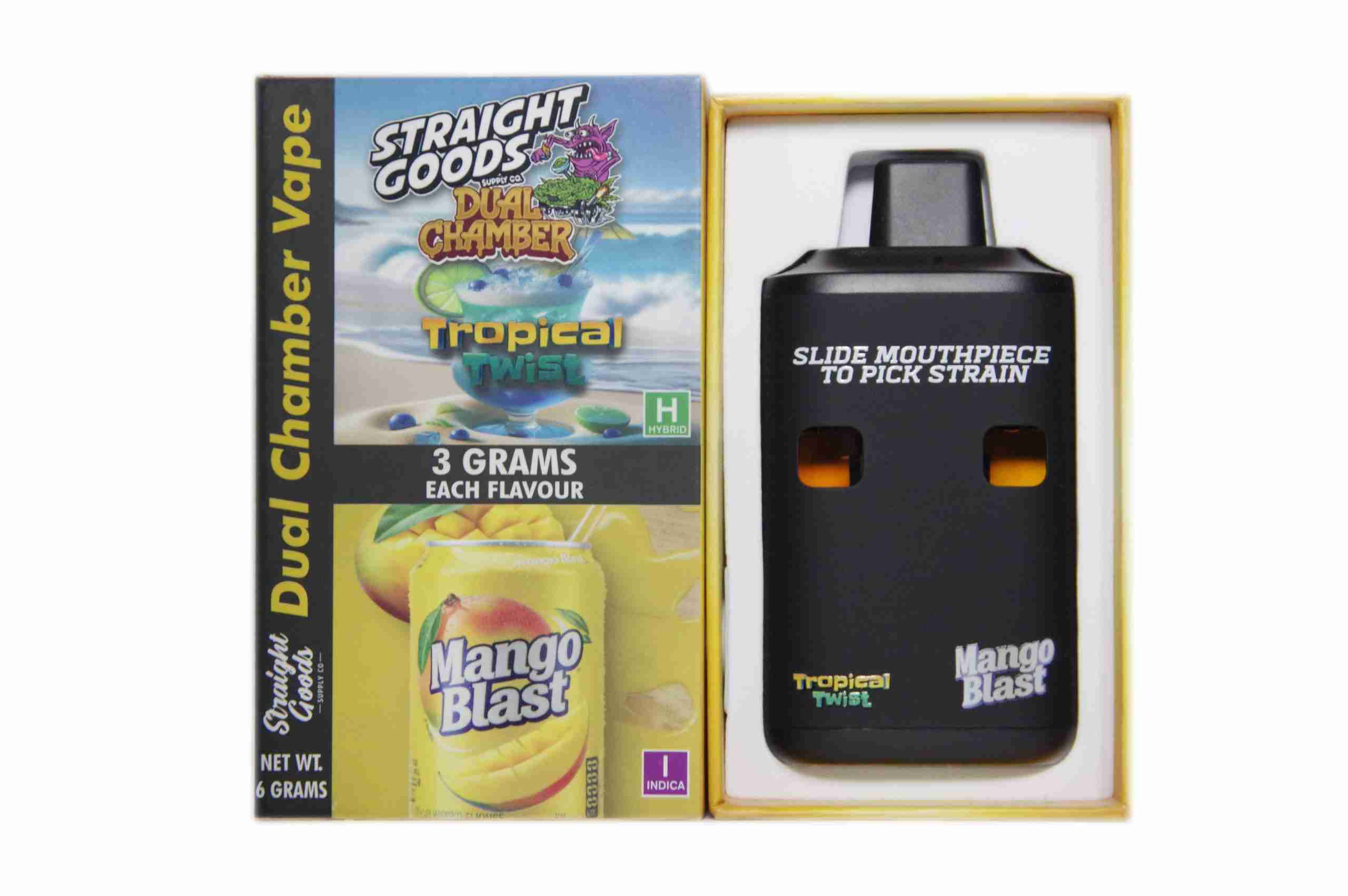 Straight Goods - Dual Chamber Vape - Tropical Twist + Mango Blast (3 Grams + 3 Grams)