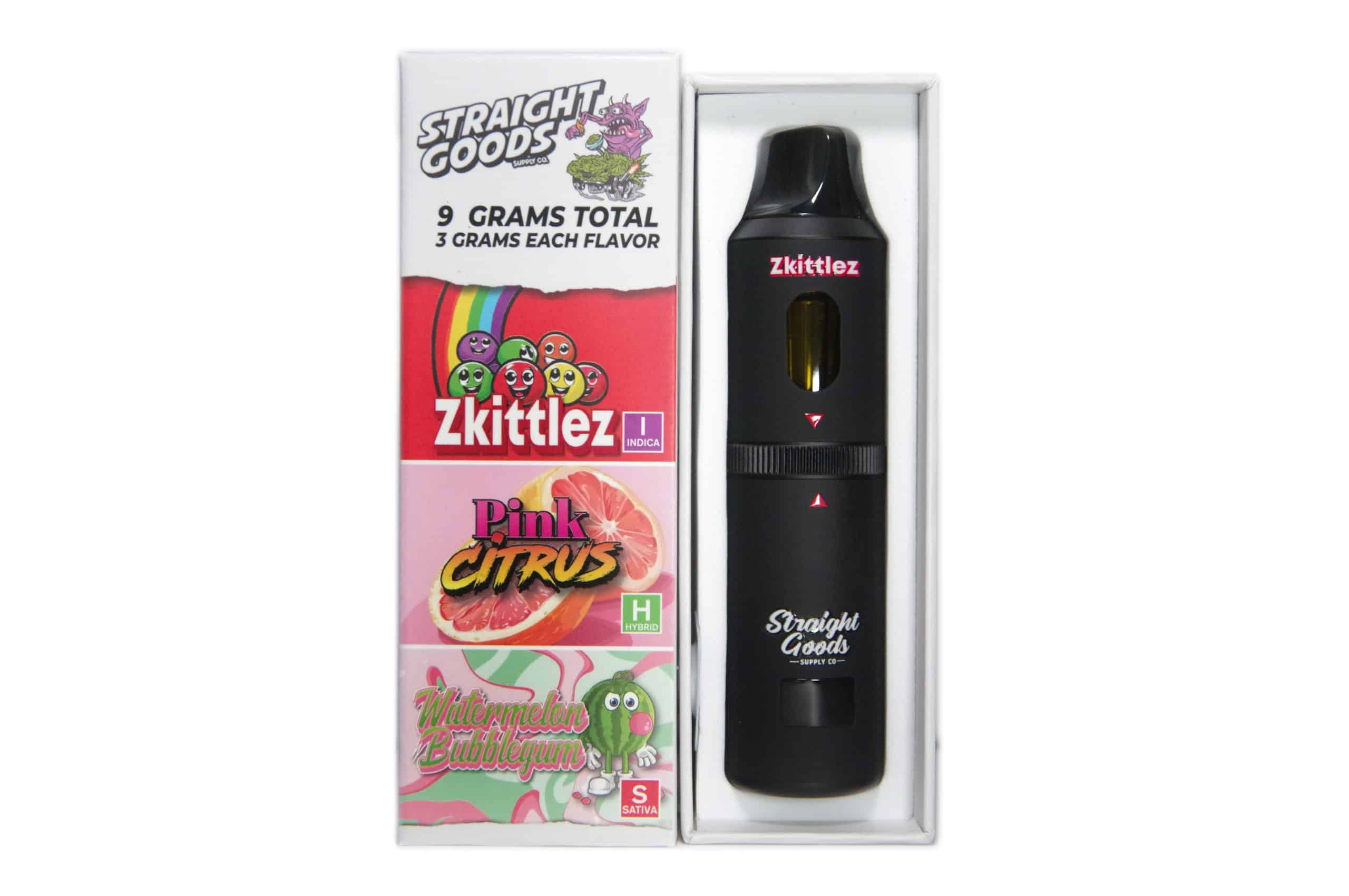 Straight Goods - Triple Chamber Vape - Zkittlez + Pink Citrus + Watermelon Bubblegum (3 Grams + 3 Grams + 3 Gram)