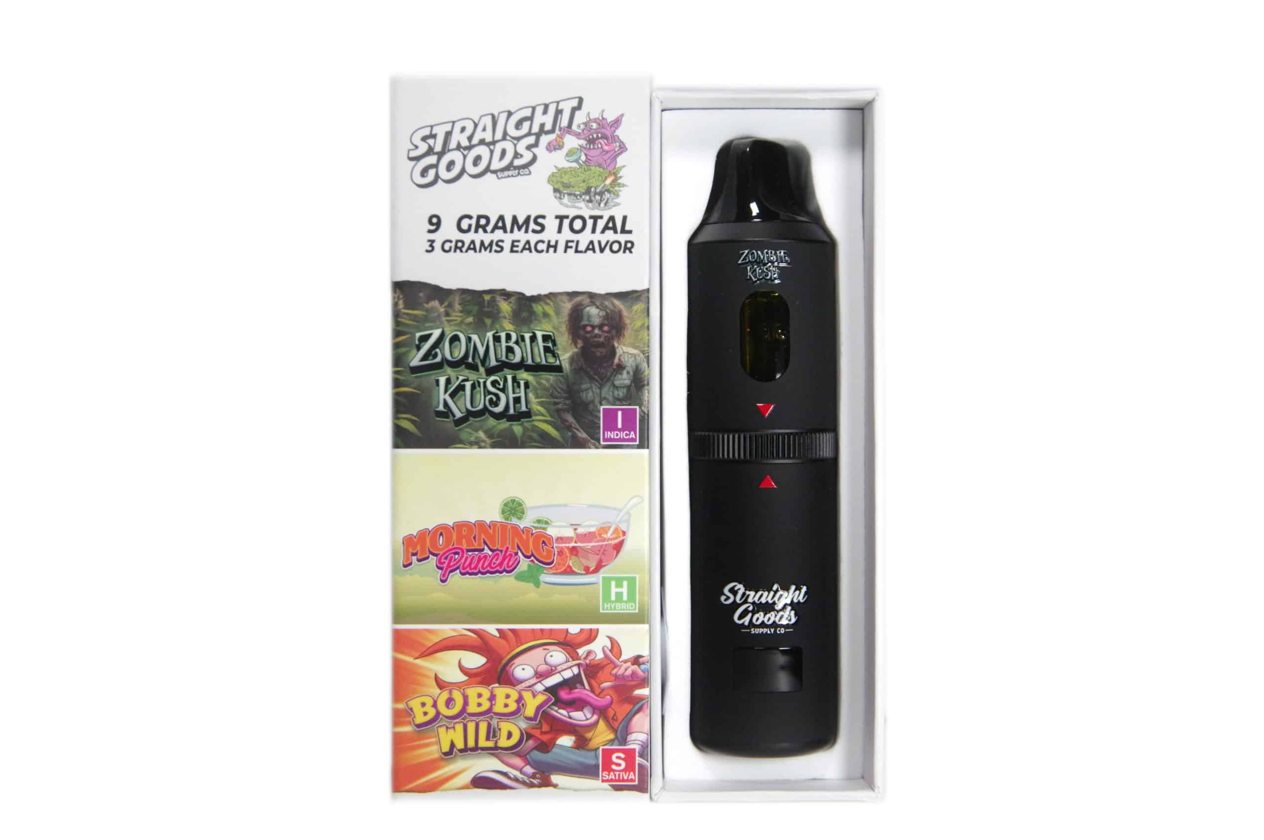 Straight Goods - Triple Chamber Vape - Zombie Kush + Morning Punch + Bobby Wild (3 Grams + 3 Grams + 3 Gram)