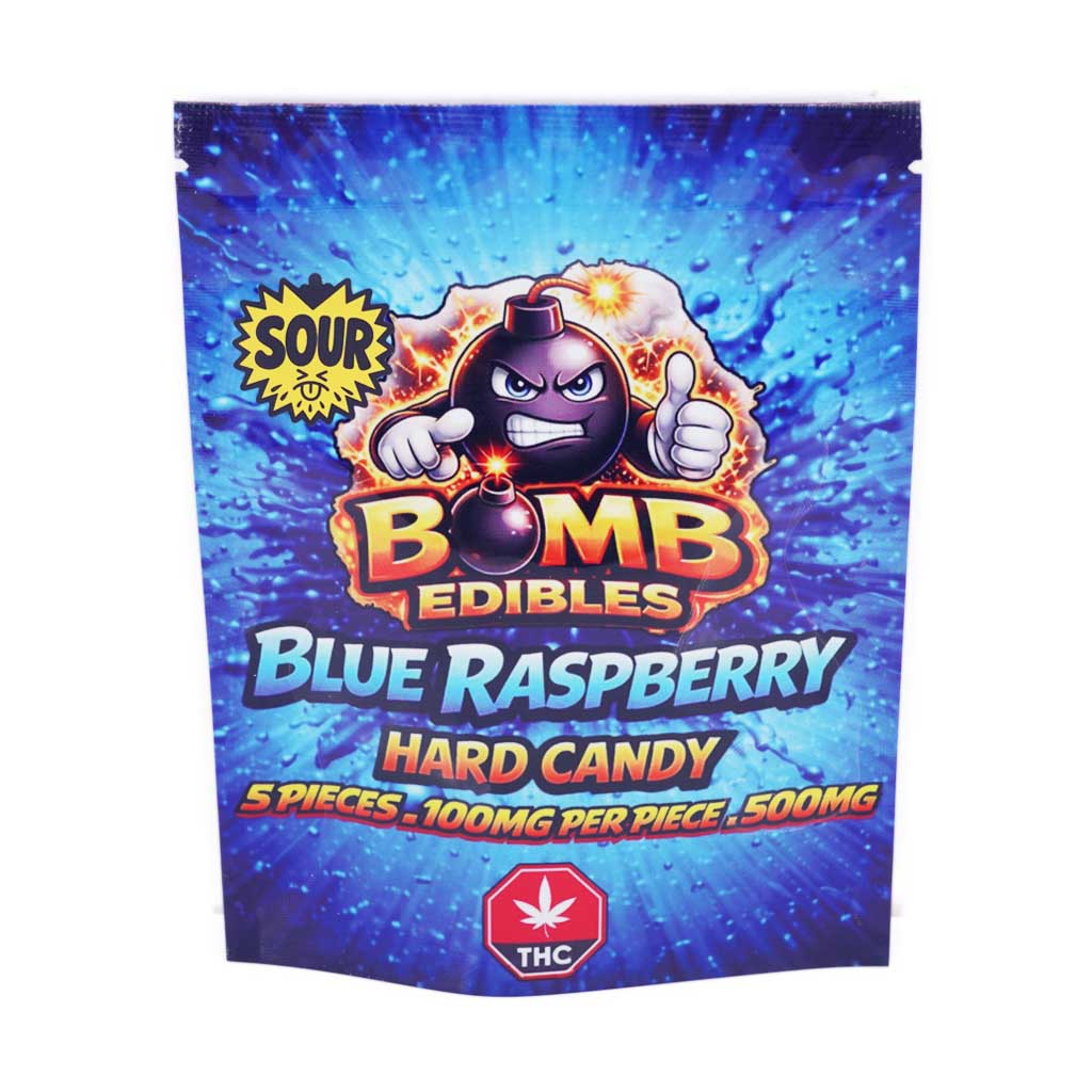 Bomb Edibles - 500mg THC Sour Hard Candy - Blue Raspberry
