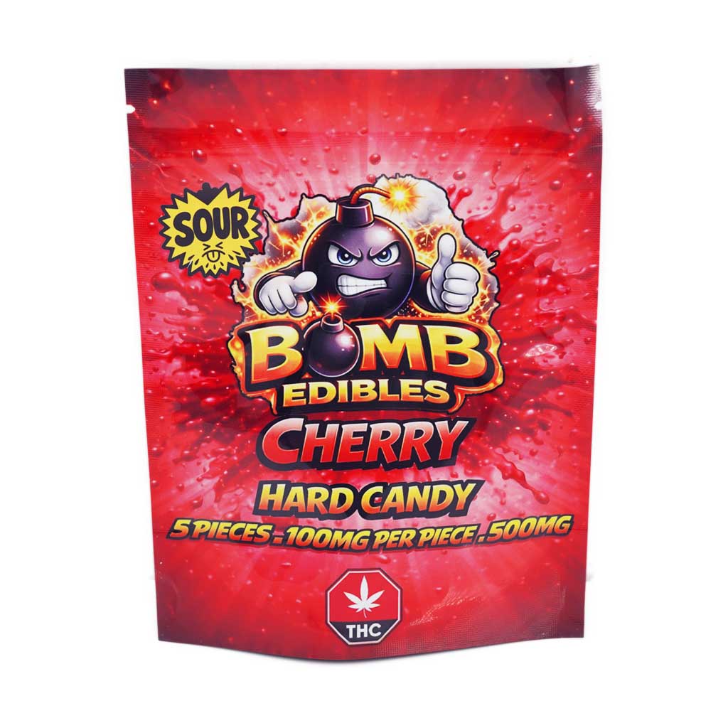 Bomb Edibles - 500mg THC Sour Hard Candy - Cherry