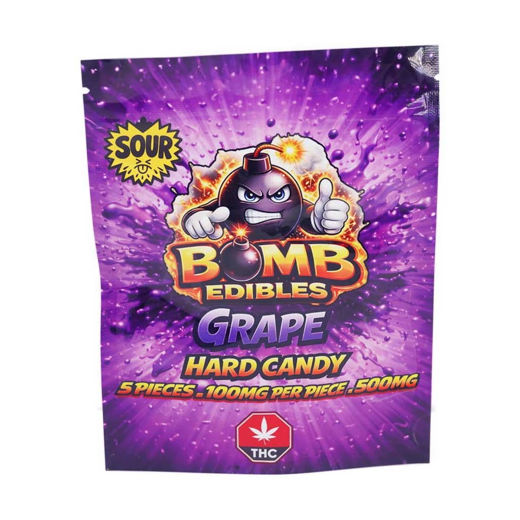 Bomb Edibles - 500mg THC Sour Hard Candy - Grape