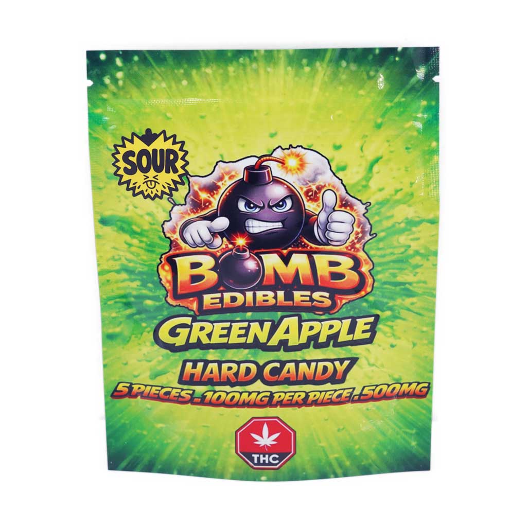 Bomb Edibles - 500mg THC Sour Hard Candy - Green Apple