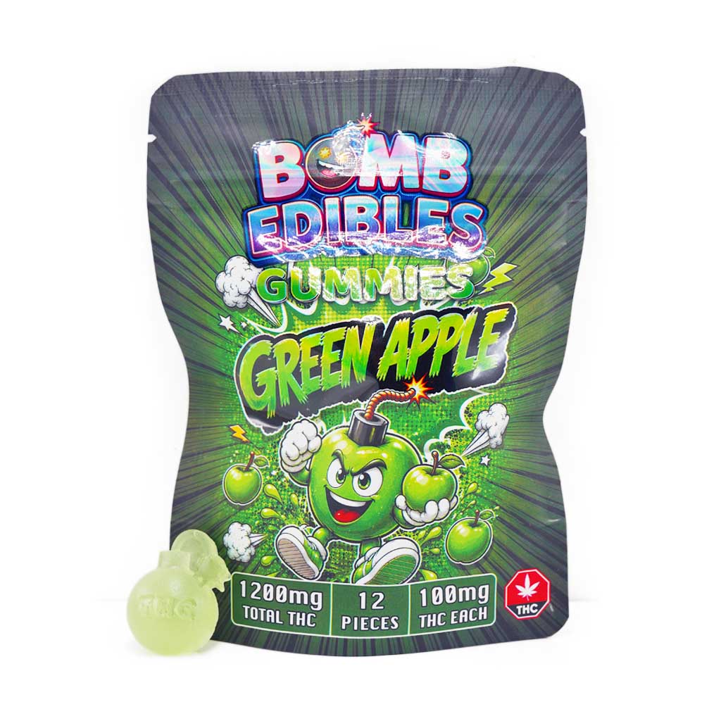 Bomb Edibles - 1200mg THC Gummy - Green Apple